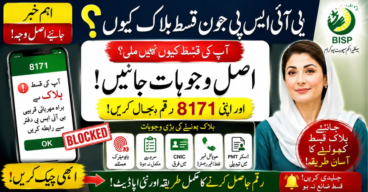 BISP June 2026 Payment Blocked Check Reasons, 8171 Status & Restoration Process