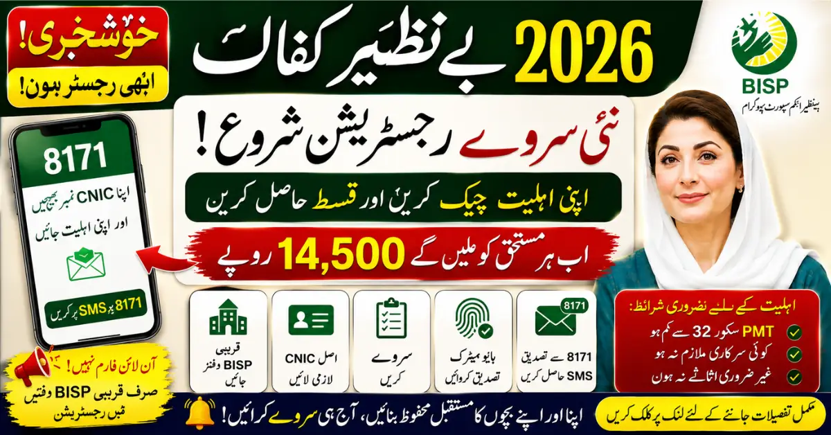 Benazir Kafaalat New Survey Registration 2026 – NSER Update, Eligibility & 8171 Status Check
