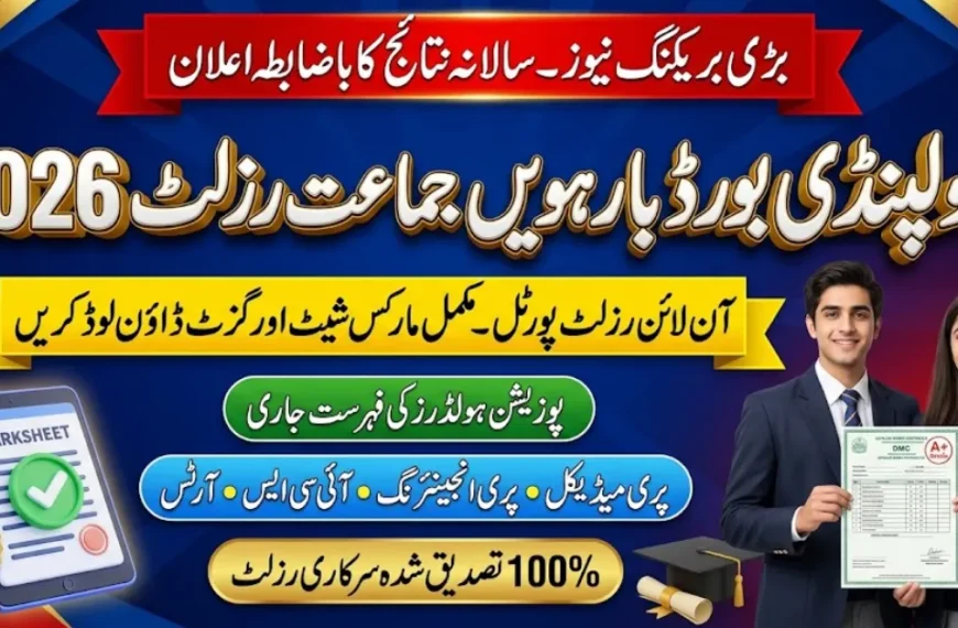 BISE Rawalpindi 12th Class Result 2026 Check By Roll Number, Gazette & SMS